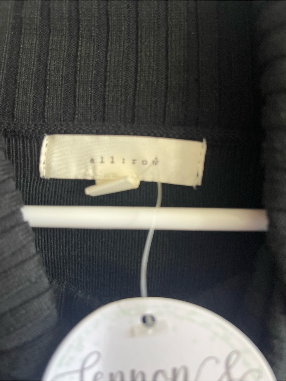 Women's Black Tie-Front Turtleneck Sweater - Picture 4 of 7